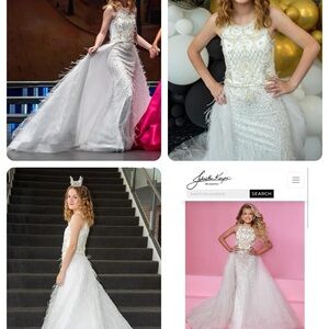 Chic White Kids Formal Dress with Feather Details